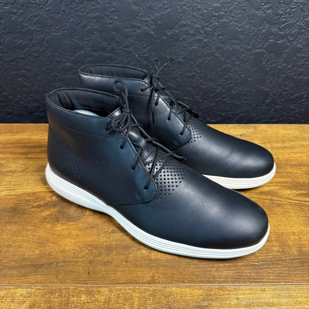 Cole Haan Grand Tour C31366 Black Leather Chukka Boots Mens 8M